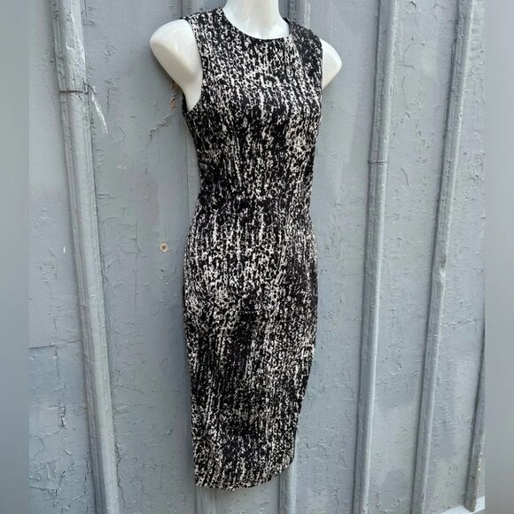 Sportmax Black & White abstract Sleeveless midi dress, BNWT, size  6 - Picture 5 of 12